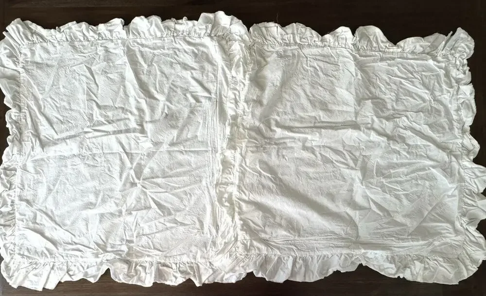 Piu Belle Euro Shams (2) Ruffle Edge Shabby Cottagecore White